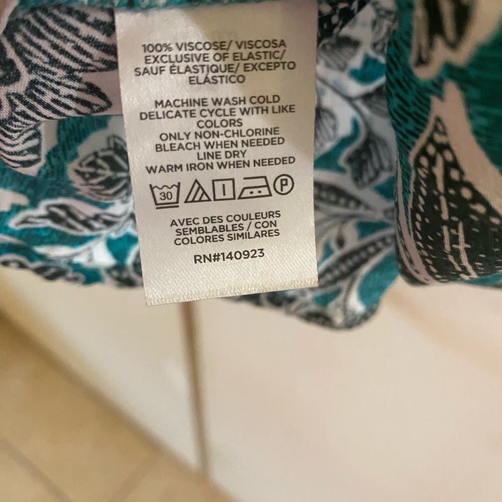 LOFT Teal and Black Floral Mini Dress - Picture 4 of 6